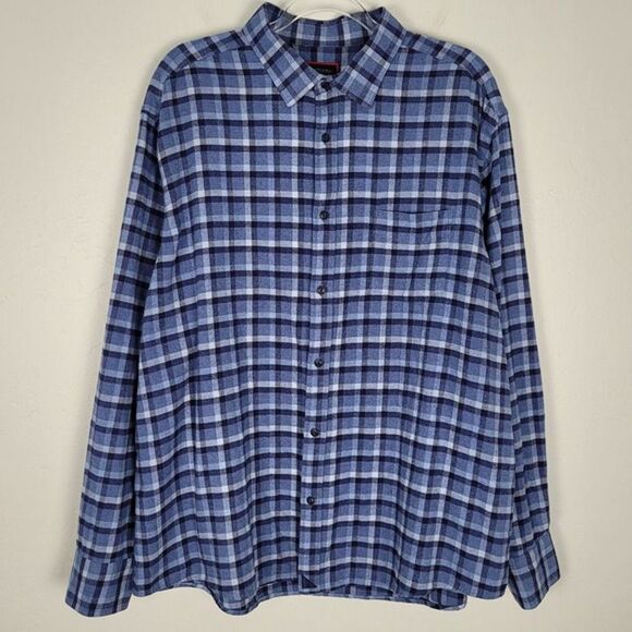 UNTUCKit Size XXL Button Up Shirt Long Sleeve Soft Lightweight Flannel Blue - Picture 1 of 11